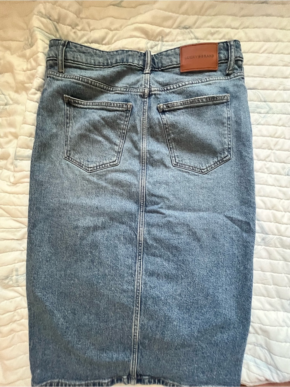 Lucky Brand Medium Blue Denim Midi Pencil Skirt